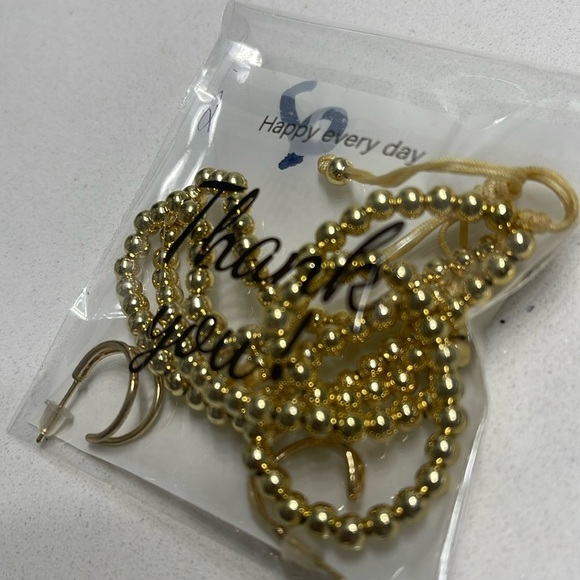 Bohemian Gold & Pearl Earring Set 💛 Lot 2 - Picture 5 of 5